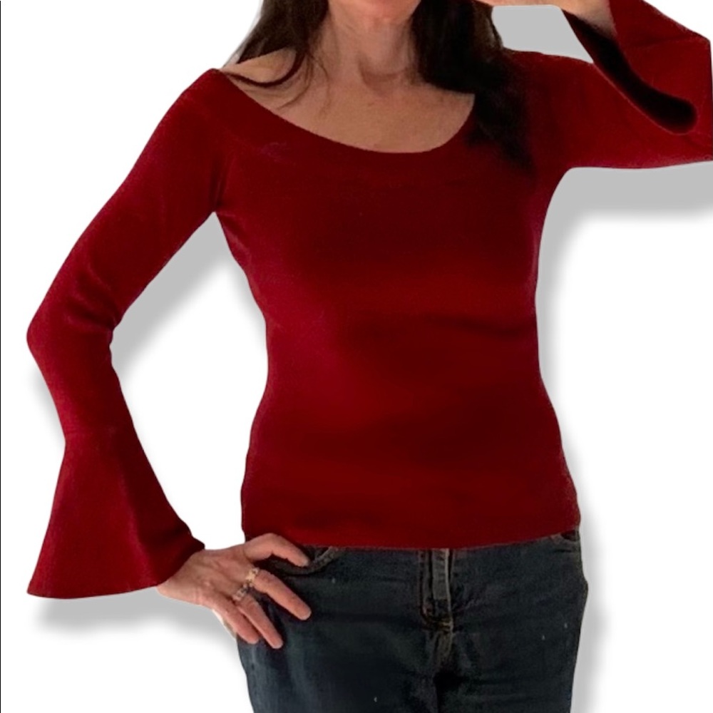 Red/burgundy sweater- perfect for holidays!
